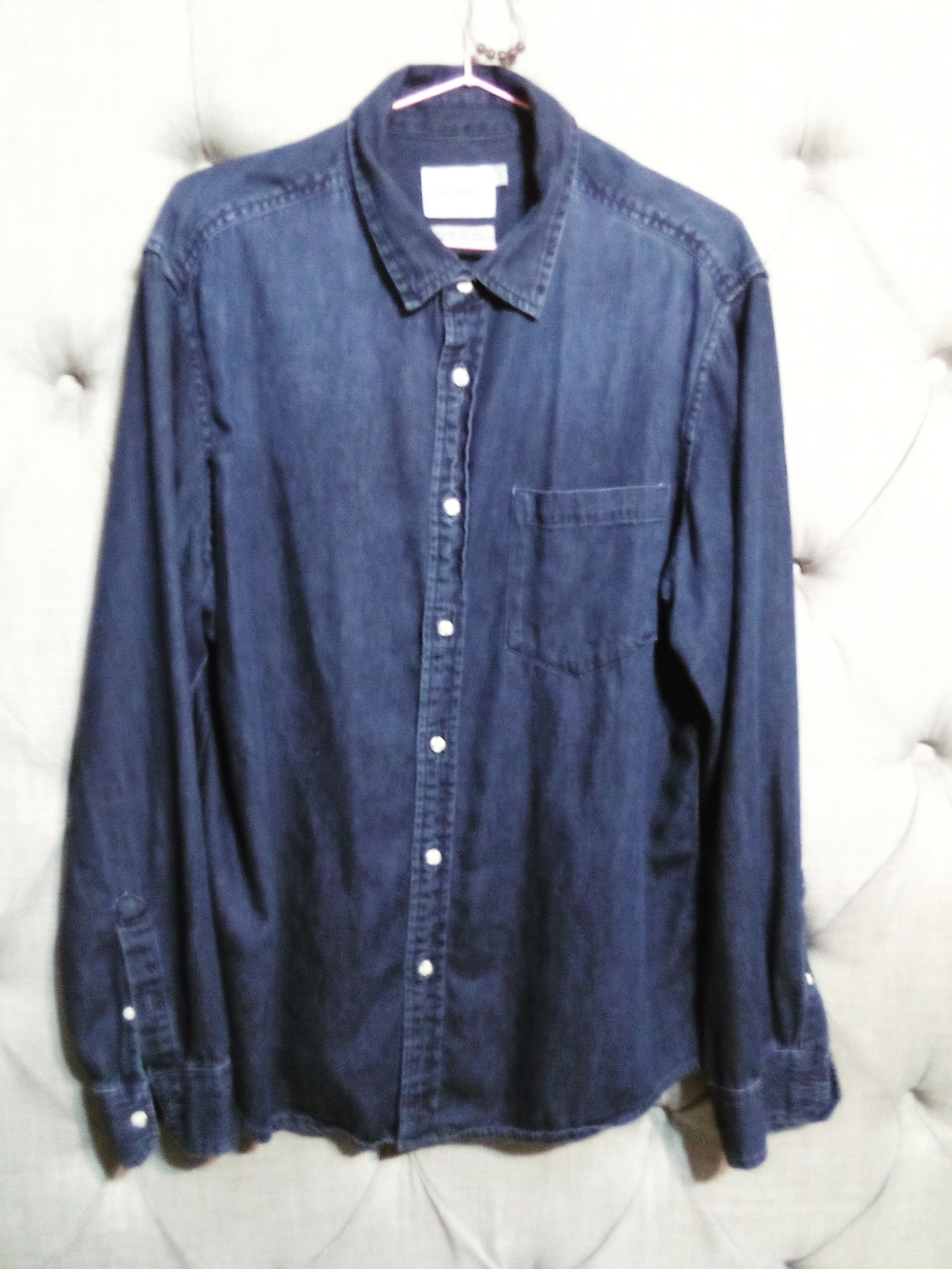 Goodfellow & Co Men's Dark Blue Denim Button-Up Shirt